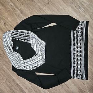 Kim Rogers,  black & white,  sweater, scarf combo set, ladies, size PS